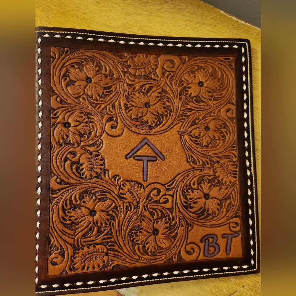 Floral Leather Binder